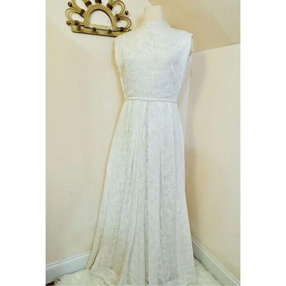 Vintage | Dresses | Vintage 6smod Daisy Pattern Ethereal Wedding Dress ...